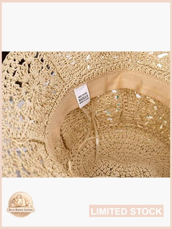 Straw Sun Hat Bucket Hat Y2K Aesthetic Woven Floral Boho Foldable Beach Cap main image 7